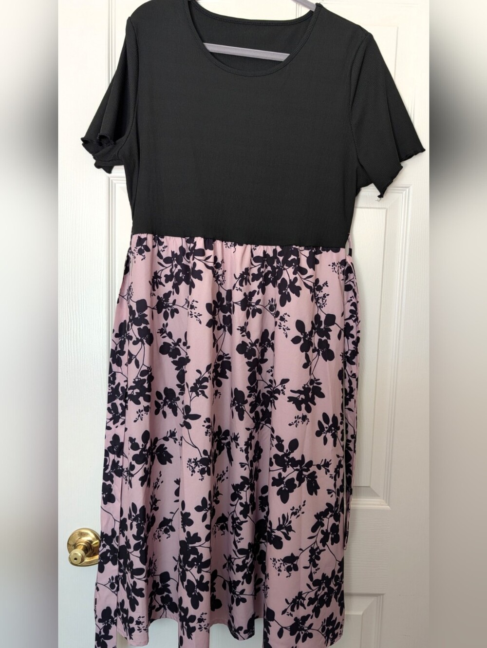 Black & Taupe Floral Dress
